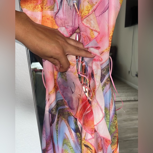 Colorful Abstract Print Dress - Picture 2 of 3